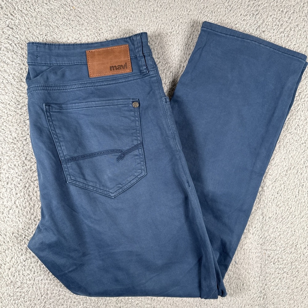 Mavi Zach Blue Pants 35x28 (36x28) Straight Leg Men's Cotton Stretch